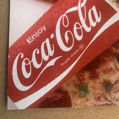 Vintage Spice It Up With Coca Cola Pizza Combo Cardboard Advertising Sign (b) - Picture 4 of 7