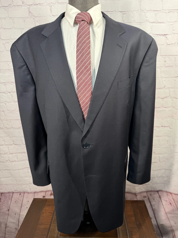 JONES NEW YORK Hombres Azul Marino Lana Cachemira 2 piezas Traje 52R Chaqueta 44x26 Pantalón Foto 2 de 4