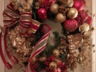 NEW! Large Prelit Handmade OOAK Christmas Wreath Featuring Gilt Metal Angels 25"