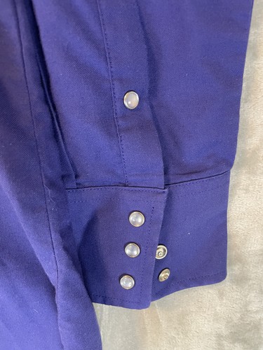 Ely Cattleman Shirt Mens 16.5 33 Blue Western Pearl Snap Long Sleeve Cowboy - Picture 6 of 12