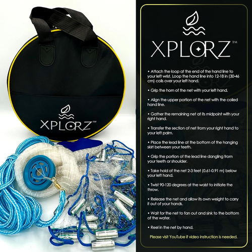 Red Pesca Americana de Cebos Trampa 4 6 8 Pies Agua Salada Dulce Plomos Zinc - Picture 7 of 12