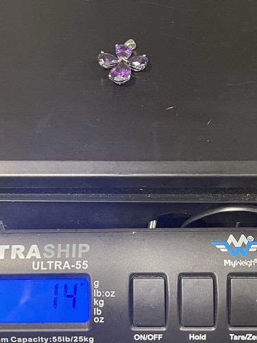 Ciondolo croce pietra preziosa ametista viola argento sterling 925 CAO GRECO 14 g - Foto 7 di 7