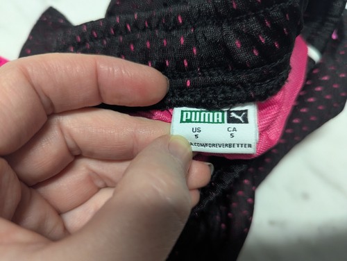 PUMA Little Girls' Active Double Mesh Shorts Size 5t Black and Pink - 2 Pack - Picture 3 of 4