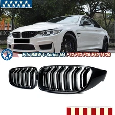 Front Kidney Grille For BMW M4 F32 F33 F36 F80 420i 428i 430i 435i Gloss Black