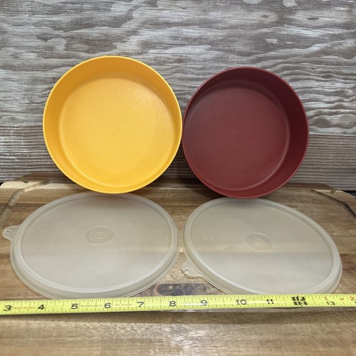 TUPPERWARE VINTAGE KLEINE WUNDER 2er Set rot & gelb SCHÜSSELN 1505 mit DECKEL 227 - Bild 8 von 8