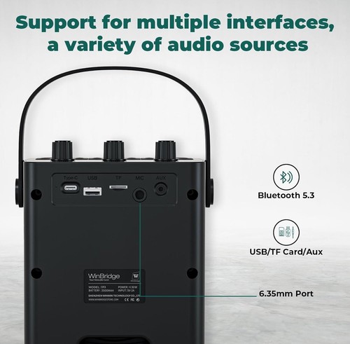30W Kabelloser Sprachverstärker mit Headset Mikrofon, Tragbar Bluetooth 5.3 - Bild 4 von 4