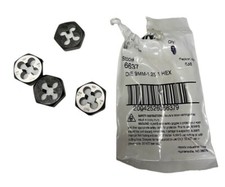 (QTY: 4) Irwin Hanson 6637 Die 9mm - 1.25, 1" Hex High Carbon Steel **NEW**