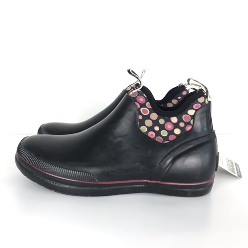 Bogs NWT Mattie Bubbles Black Rain Boots Waterproof Slip Resistant Ankle 8 Women - Picture 5 of 11