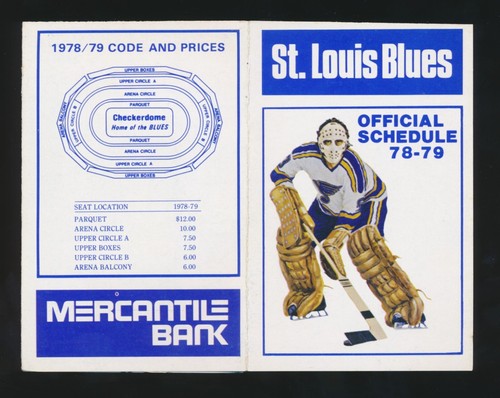 1978-79 St. LOUIS BLUES (NHL) *Taschenbuch * unbenutzte MERCANTILE BANK