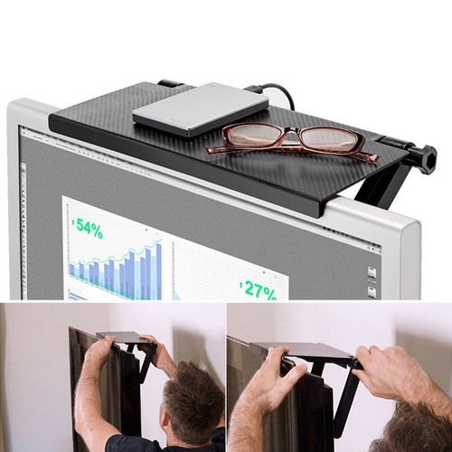 TV Top Shelf Mount Adjustable TV Computer Rack Screen Top Multifunctional DQ - Picture 4 of 12