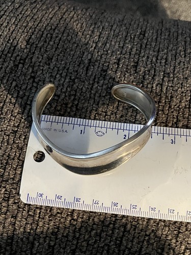Sterling Silver Wide Wavy Cuff Bracelet - Picture 4 of 4
