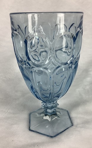 Fostoria Mondstein hellblau Eisteekelch Pressglas ESY250428/KA