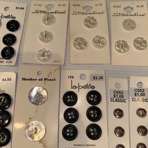 Lote de botones vintage completos en tarjetas JHB La Petite & Streamline - Imagen 5 de 12
