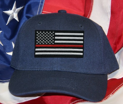 RED LINE US FLAG HAT PATCH CAP FIRE DEPARTMENT FIREMEN QUILT GIFT FD USA - Imagen 10 de 16