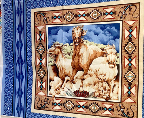 Panel 36" x44" Indian life + Horses In South West - Picture 2 of 5