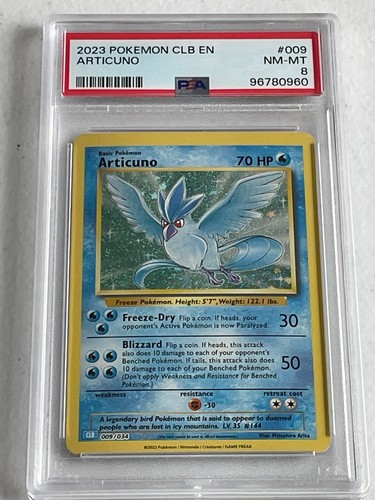 Holo ARTICUNO! PSA 8! NM-MT! 2023 Pokémon TCG Classic Blastoise Deck #009/034