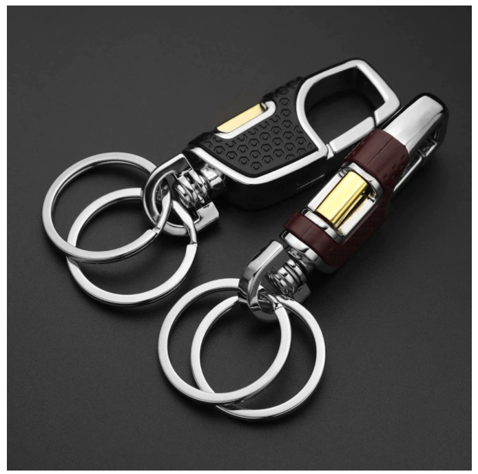 Double Switch Key chain 360 Degrees Rotatable Car Key Holder Ring