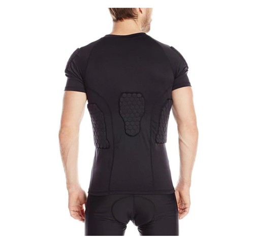 Herren T-Shirt gepolsterte Kompression für Erwachsene Fußball Ripp Brustschutz Shirt - Bild 2 von 4
