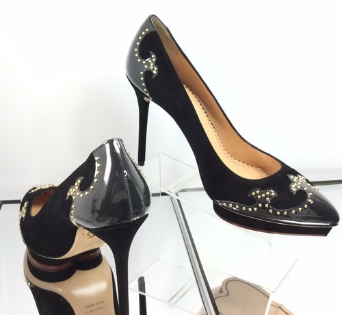 NUEVOS ZAPATOS DE SALÓN CHARLOTTE OLYMPIA Western Debbie de gamuza/PVC (Talla 40) - ¡Precio de venta sugerido por el fabricante $995.00! - Imagen 3 de 12
