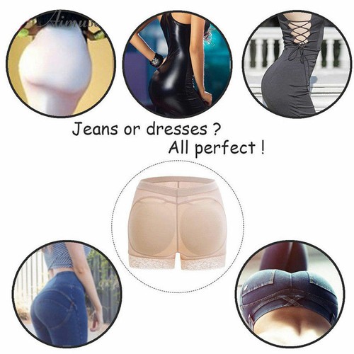 Women Padded Bum Pants Hip Enhancer Shaper Butt Lifter Booty Boyshorts Underwear - Picture 10 of 28