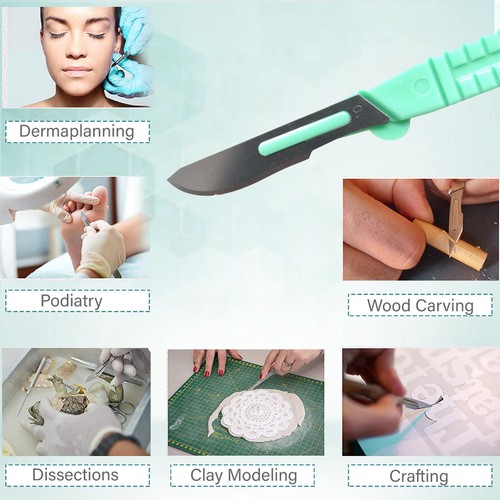 10x DISPOSABLE Scalpels Blade #10 Surgery Dermaplaning Podiatry - Plastic Handle - Picture 10 of 10