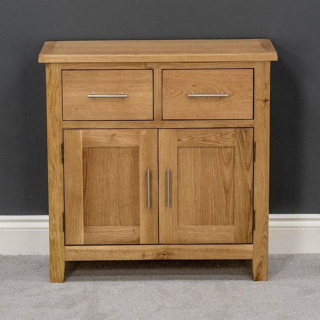Rustic Oak Small 2 Door Dresser Solid Kitchen Sideboard Dining Furniture For Ebay Rustic Oak Small 2 Door Dresser Solid