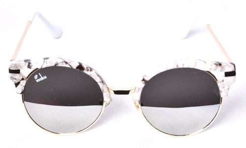 IOAKU "New York" Sunnies White Marble Sunglasses ML3022 With Case NEW  - Picture 1 of 6