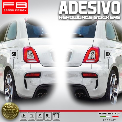 Adhesivos Stickers Fiat 500 Abarth 595 695 Carreras Faros Carbon Look Afinación - Imagen 2 de 2