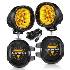 AUXBEAM 4" 90W Amber LED Pods Work Light Bar Spot Driving Fog Lamp+Black Covers