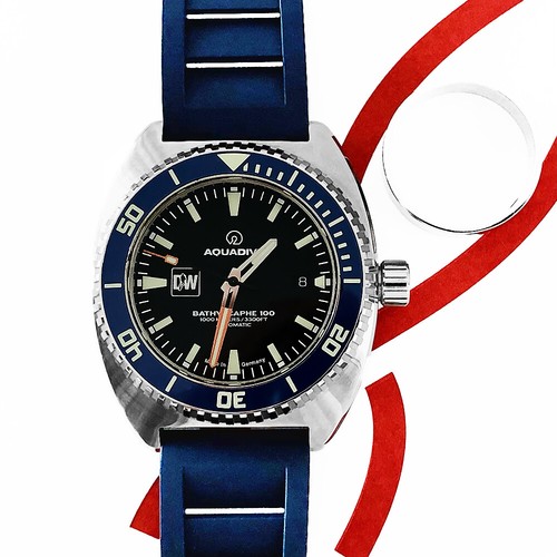 AQUEDUCT FKM Rubber Dive Watch Straps With Quick Release Bars 9 Colours 20-24mm - Picture 25 of 41