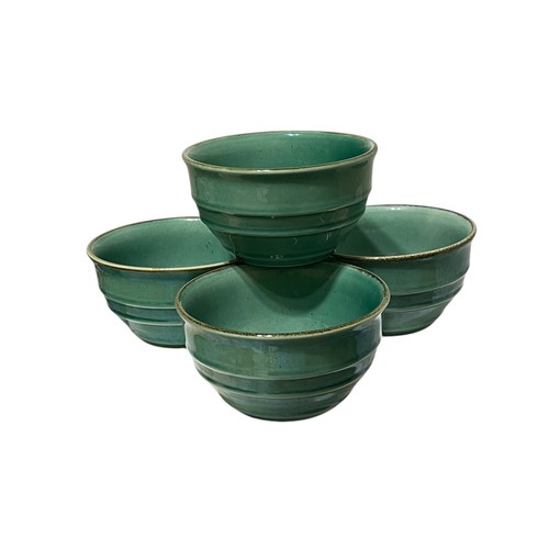 4 Stoney Hill Lodge Country Crock Cereal Soup Chili Bowl Light Green Speckle