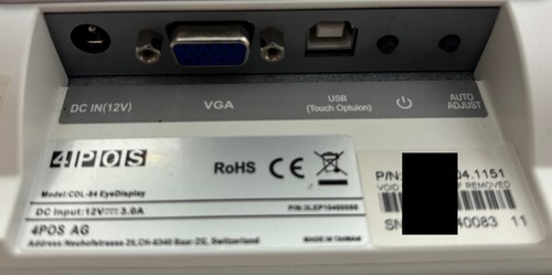 Pantalla de cliente Pantalla de caja Pantalla de cliente 4POS CDL-84 Pantalla de ojos blanca USB - Imagen 3 de 3
