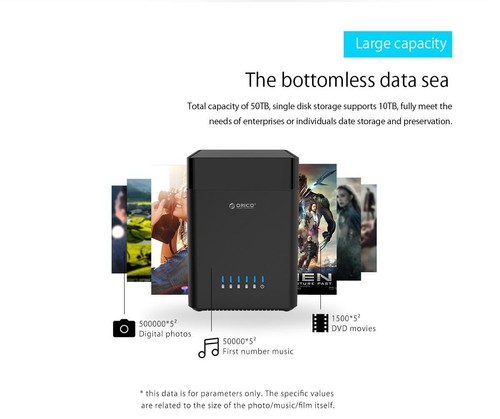 5-Bay USB3.0 3.5'' Hard Drive SATA Enclosure SSD HDD Case External Storage BOX - Picture 10 of 12