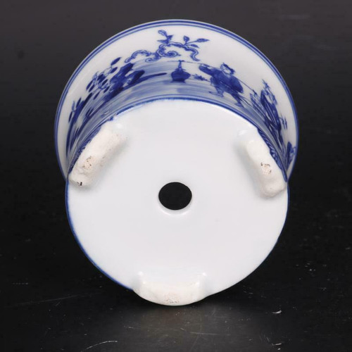 Vaso di fiori cinese porcellana blu e bianca figura dipinto disegno bonsai - Foto 4 di 5