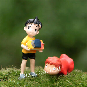 6Pcs Studio Ghibli Resin Briquette Spirit Black Bonsai Resin Figures Scene Anime