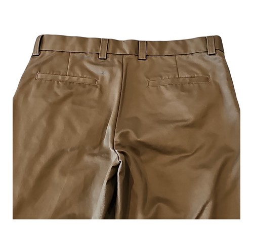 Pantalones de vestir Gap para hombre 33W X 32L marrón calce recto frente plano 100 % algodón chino - Imagen 5 de 13