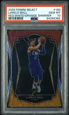 LaMelo Ball RC - 2020 Select Red White Orange Shimmer Rookie #183