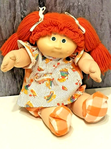 Vintage 1978-82 Original Cabbage Patch Doll Signed Bottoms Stretched Yarn Hair