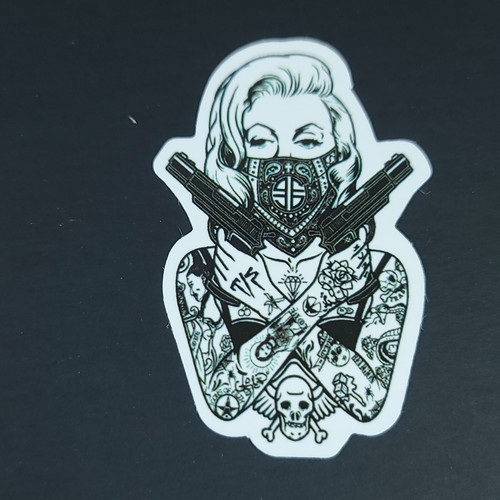 Sexy Tattoo Bad Girl Dia de Los Muertos Laptop Sticker 2 Inch #7 Marilyn Monroe - Picture 1 of 2