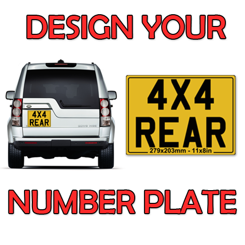 NUMBER PLATES 4X4 DISCO LAND ROVER REAR 11X8 & STANDARD FRONT TRACKED DELIVERY - Picture 2 of 12