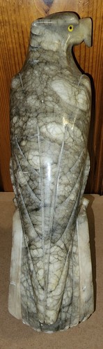 Beautifully Handcarved Alabaster Marble Bald Eagle From Italy - Picture 5 of 6