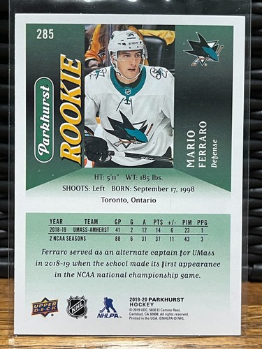 2019-20 Parkhurst Hockey - 285 Mario Ferraro - Rookie RC - Picture 2 of 2