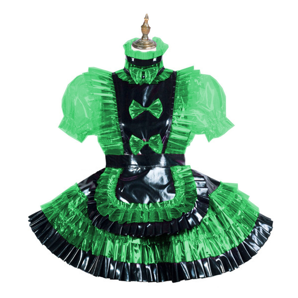 French Maid Sissy Sexy Girl Lockable PVC Dress Cosplay Costumes Tailor-made image 5