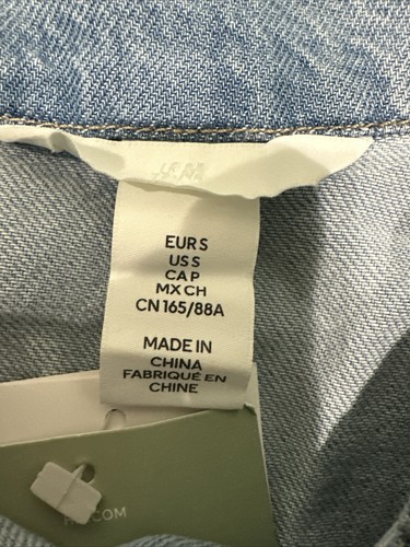 NWT H&M Women’s Denim Shirt Dress Long Sleeve Light Denim Blue Size Small - Picture 12 of 15