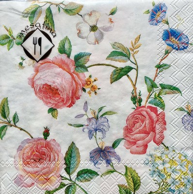 Cream 40 ct MesaFina Dahlia Cocktail Beverage Napkins