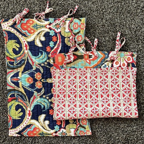 Schlammhütte Boho Blumenmuster Retro gesteppte Kissenbezug Shams, Bettwäsche, 2er-Set mit Krawatten