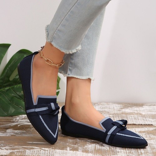 Ladies Loafers Slip On Pump Flats Comfy Women Boat Work Office School Shoes Size - Picture 21 of 35