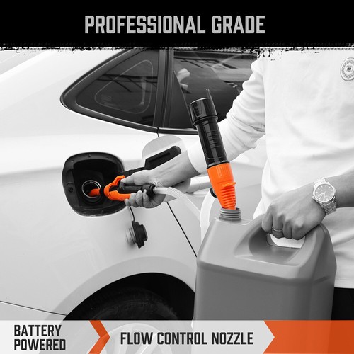 Electric Syphon Pump Battery Operated Petrol Oil Water Fuel Transfer 2.5 Gallons - Picture 10 of 14