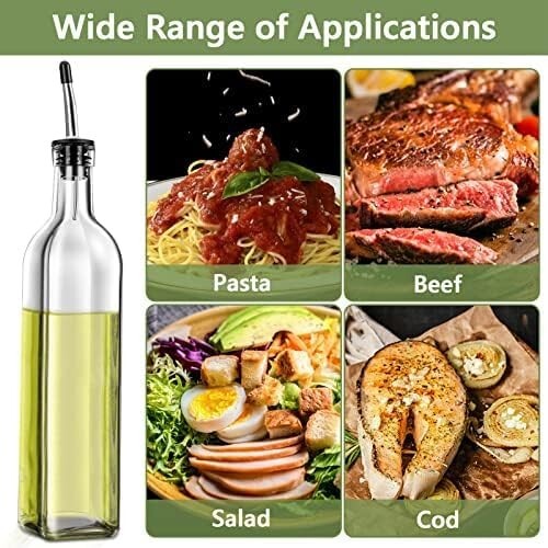 Leaflai Olive Oil Dispenser Bottle 2 Pcs Glass Olive Oil Dispenser and Vinegar - Picture 9 of 12
