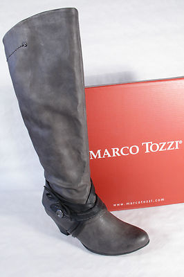 Marco Tozzi Boots, Grey, Lightly Lined, Zipper, NEW!!